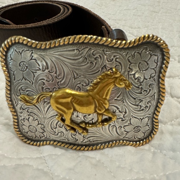 Belt and removable buckle- (large)brown slight distressed leather - Picture 2 of 6